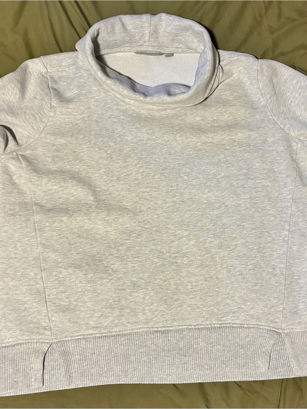 Athleta Light Heather Gray Funnel Neck Sweatshirt